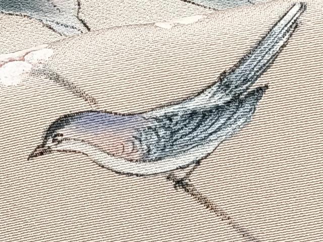 平和屋着物■訪問着 手描き 籬花鳥文 暈し染め 正絹 逸品 CABF8346xi
