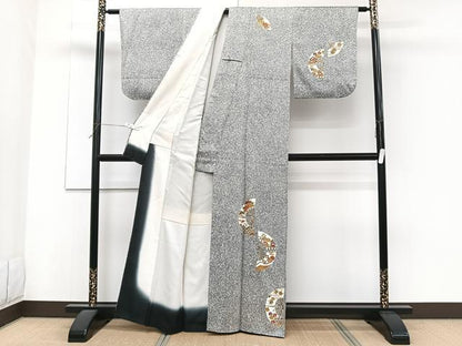 平和屋着物■訪問着　扇花文　たたき染め　金彩　正絹　逸品　CABF8353xi