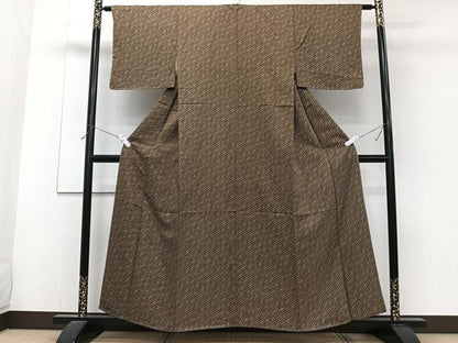 平和屋着物■上質な小紋 よろけ縞 正絹 逸品 未使用 CABF8354xi