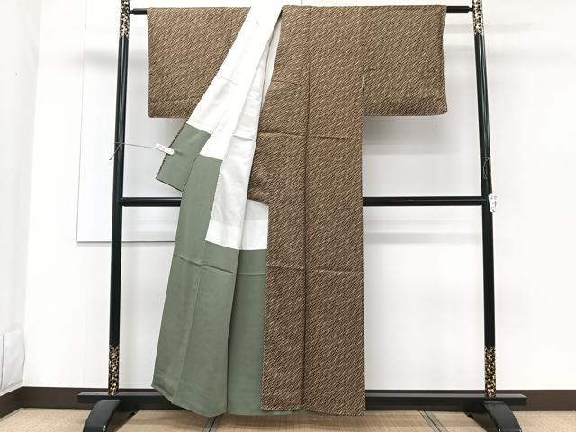 平和屋着物■上質な小紋 よろけ縞 正絹 逸品 未使用 CABF8354xi