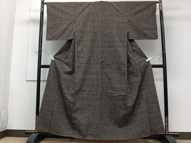 平和屋着物■上質な紬　縞　正絹　逸品　未使用　CABF8355xi