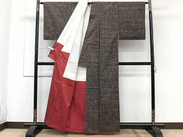 平和屋着物■上質な紬　縞　正絹　逸品　未使用　CABF8355xi
