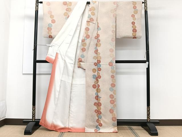 平和屋着物■上質な小紋　花間道　暈し染め　正絹　逸品　CABF8356xi