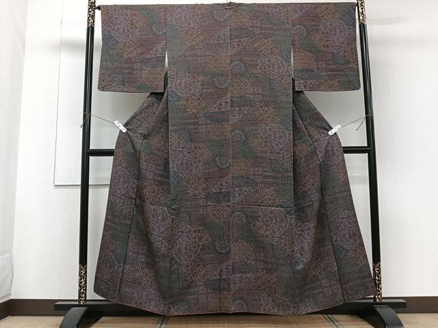 平和屋着物■上質な小紋 切嵌花鳥文 正絹 逸品 CABF8357xi