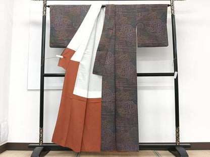 平和屋着物■上質な小紋 切嵌花鳥文 正絹 逸品 CABF8357xi