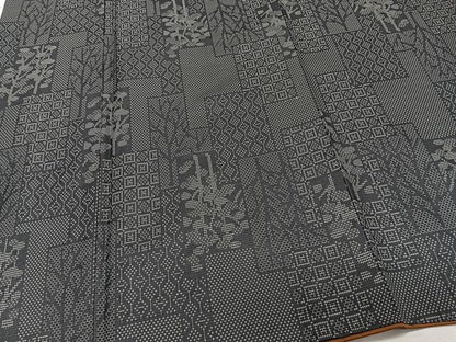 平和屋着物■上質な紬 色紙重ね草花文 正絹 逸品 CABF8362xi