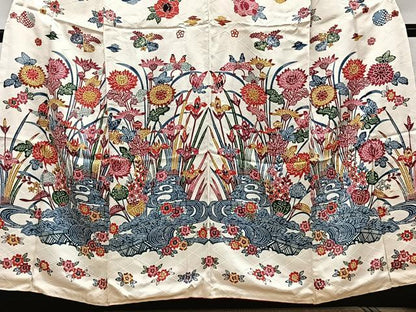 平和屋着物■訪問着 型染め 花蝶文 高島屋扱い 正絹 逸品 CABF8366xi