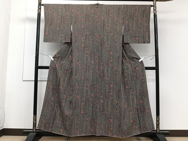 平和屋着物■上質な小紋 枝垂れ花文 正絹 逸品 CABF8369xi