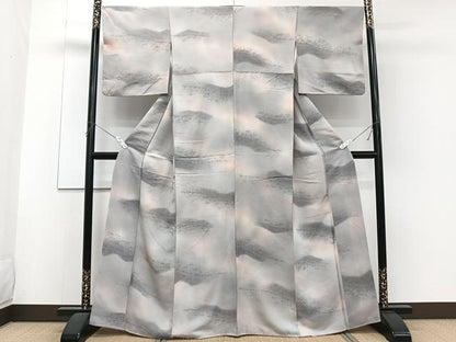 平和屋着物■上質な小紋 樹林文 地紋お越し 暈し染め 正絹 逸品 CABF8371xi