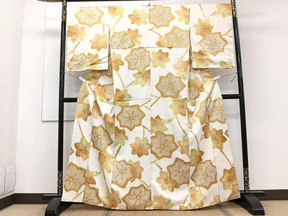 平和屋着物■上質な小紋　絞り　楓文　暈し染め　正絹　逸品　CABF8373xi