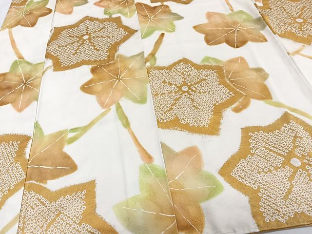 平和屋着物■上質な小紋　絞り　楓文　暈し染め　正絹　逸品　CABF8373xi