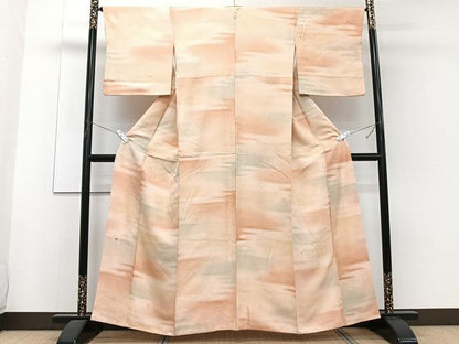 平和屋着物■上質な小紋　流水草花文　暈し染め　正絹　逸品　CABF8376xi