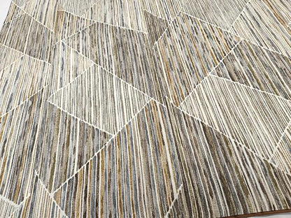 平和屋着物■上質な小紋　切嵌縞文　正絹　逸品　CABF8377xi