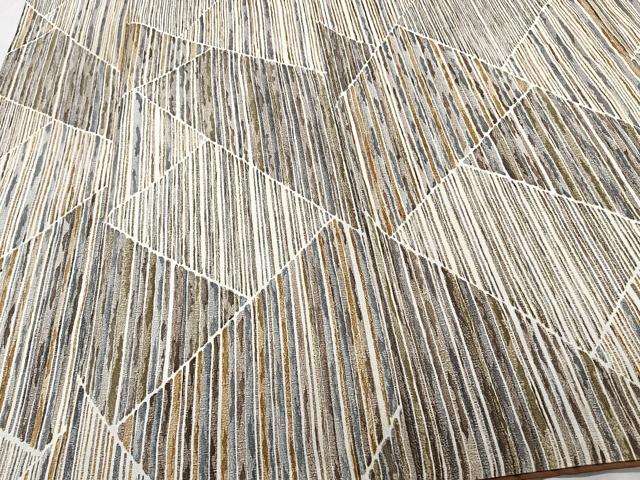平和屋着物■上質な小紋　切嵌縞文　正絹　逸品　CABF8377xi