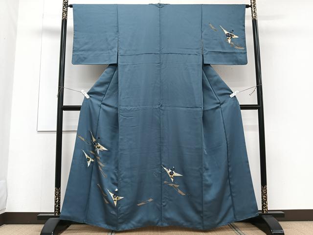 平和屋着物■訪問着　飛鳥草花文　金銀彩　正絹　逸品　CABF8380xi