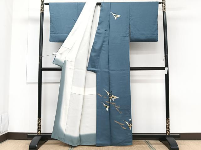 平和屋着物■訪問着　飛鳥草花文　金銀彩　正絹　逸品　CABF8380xi
