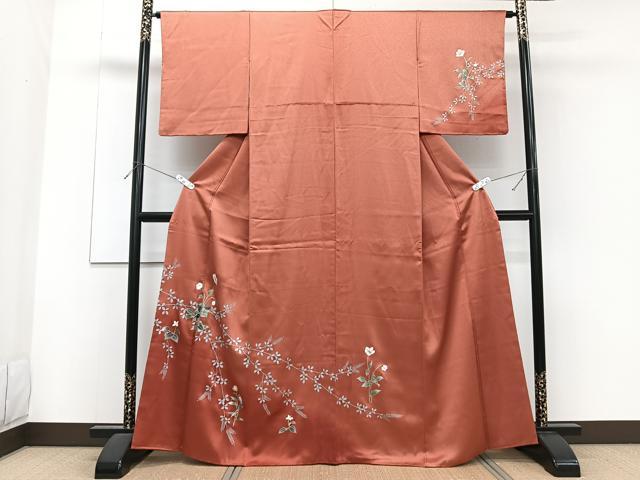 平和屋着物■訪問着　草花文　萩　金彩　正絹　逸品　CABF8383xi