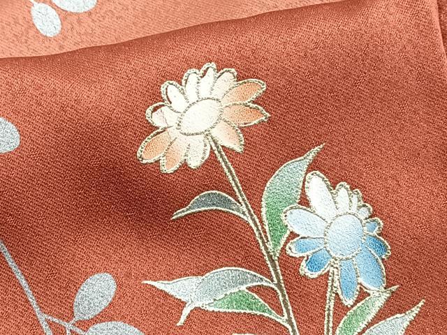 平和屋着物■訪問着　草花文　萩　金彩　正絹　逸品　CABF8383xi