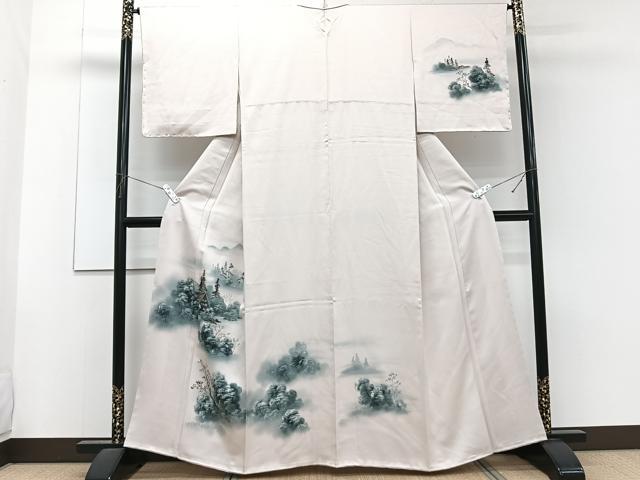 平和屋着物■訪問着　手描き　遠山風景文　暈し染め　正絹　逸品　未使用　CABF8384xi
