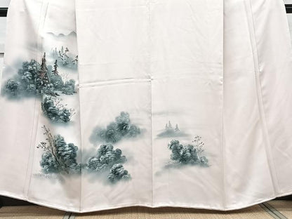 平和屋着物■訪問着　手描き　遠山風景文　暈し染め　正絹　逸品　未使用　CABF8384xi