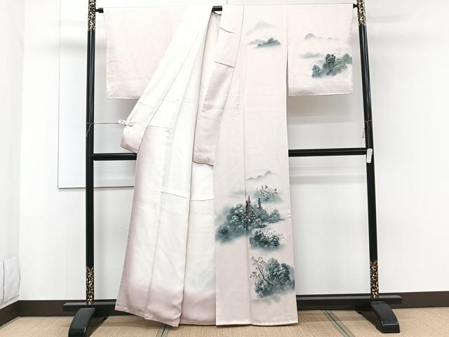 平和屋着物■訪問着　手描き　遠山風景文　暈し染め　正絹　逸品　未使用　CABF8384xi