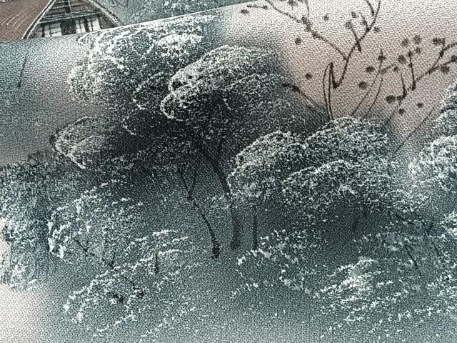 平和屋着物■訪問着　手描き　遠山風景文　暈し染め　正絹　逸品　未使用　CABF8384xi