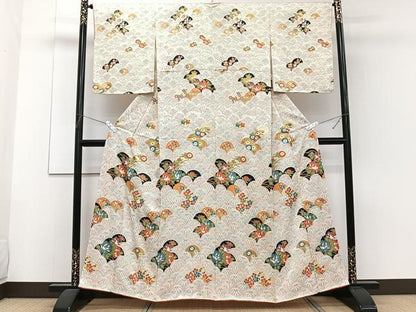 平和屋着物■訪問着 青海波草花文 金彩 正絹 逸品 CABF8385xi