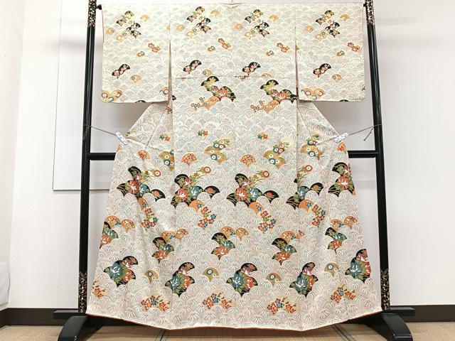 平和屋着物■訪問着 青海波草花文 金彩 正絹 逸品 CABF8385xi
