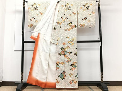 平和屋着物■訪問着 青海波草花文 金彩 正絹 逸品 CABF8385xi