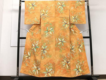 平和屋着物■上質な小紋　手描き　南天文　暈し染め　正絹　逸品　CABF8386xi