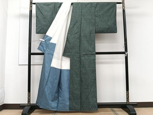 平和屋着物■本場大島紬　９マルキ　よろけ縞　正絹　逸品　CABF8387xi