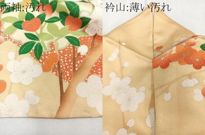 平和屋着物■豪華振袖 駒刺繍 枝梅花文 金彩 正絹 逸品 CABF8390xi