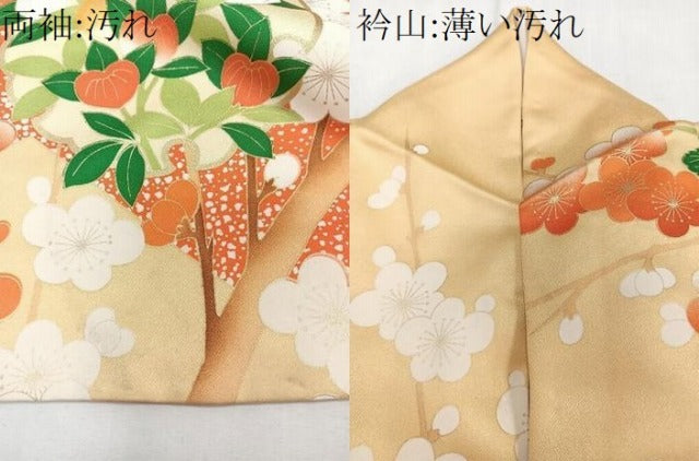 平和屋着物■豪華振袖 駒刺繍 枝梅花文 金彩 正絹 逸品 CABF8390xi