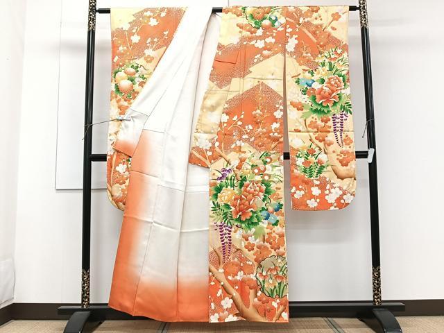 平和屋着物■豪華振袖 駒刺繍 枝梅花文 金彩 正絹 逸品 CABF8390xi