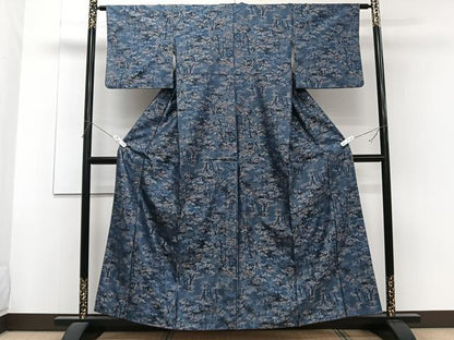 平和屋着物■本場大島紬 7マルキ 樹林文 正絹 逸品 CABF8392xi