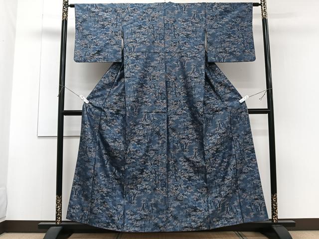 平和屋着物■本場大島紬 7マルキ 樹林文 正絹 逸品 CABF8392xi