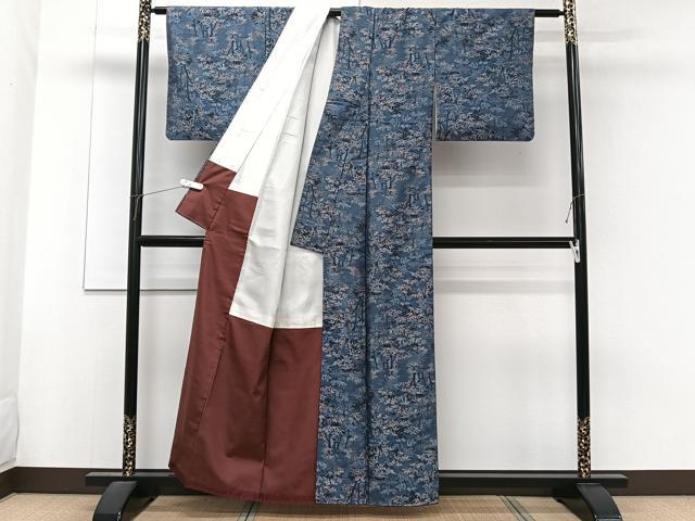 平和屋着物■本場大島紬 7マルキ 樹林文 正絹 逸品 CABF8392xi