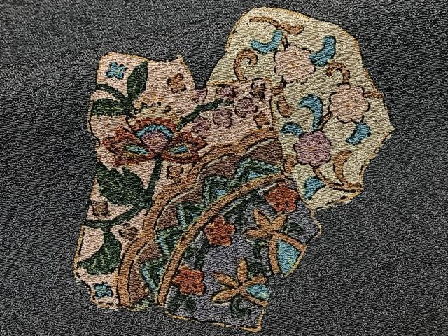 平和屋着物■上質な小紋 草花文 正絹 逸品 CABF8395xi