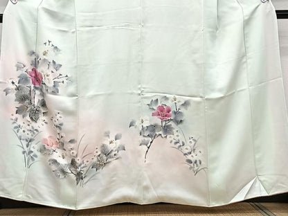 平和屋着物■訪問着 手描き 草花文 暈し染め 金銀彩 正絹 逸品 CABF8397xi