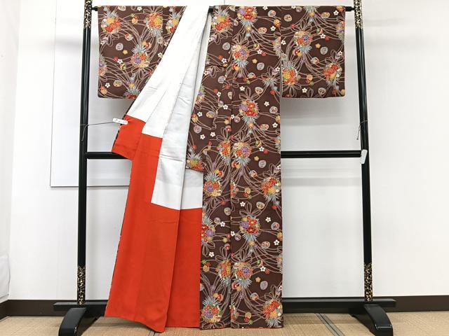 平和屋着物■上質な小紋 束花文 正絹 逸品 CABF8399xi