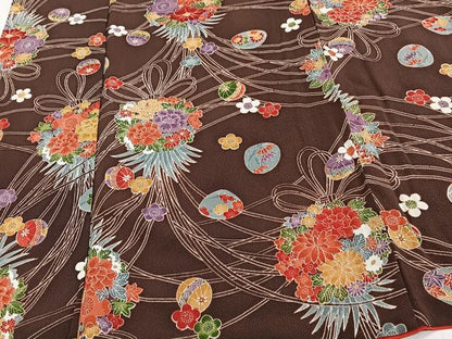 平和屋着物■上質な小紋 束花文 正絹 逸品 CABF8399xi