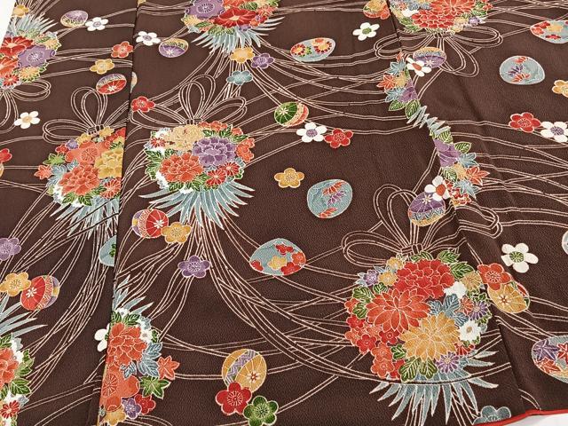 平和屋着物■上質な小紋 束花文 正絹 逸品 CABF8399xi