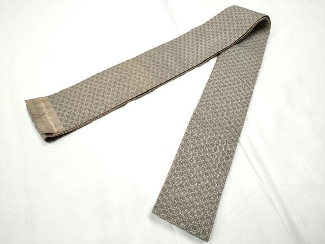 平和屋着物●男性　本場筑前博多織　角帯　霞文　証紙付き　正絹　逸品　CABF8402hy