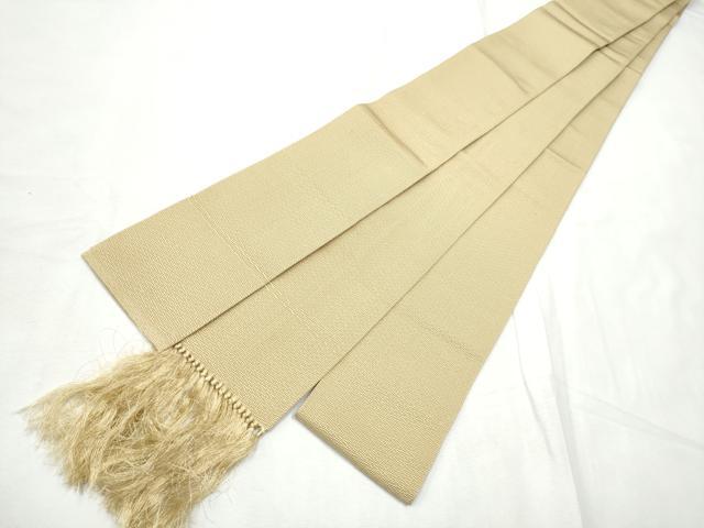 平和屋着物●男性　本場筑前博多織　角帯　色無地　飴色　正絹　逸品　CABF8403hy