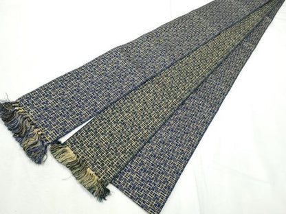 平和屋着物●男性　本場筑前博多織　角帯　霞文　正絹　逸品　CABF8408hy