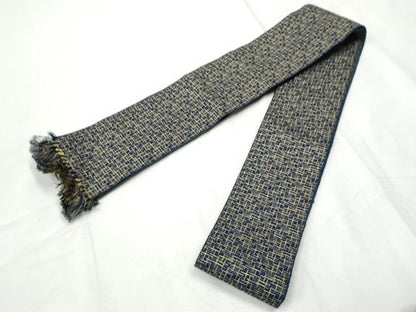 平和屋着物●男性　本場筑前博多織　角帯　霞文　正絹　逸品　CABF8408hy