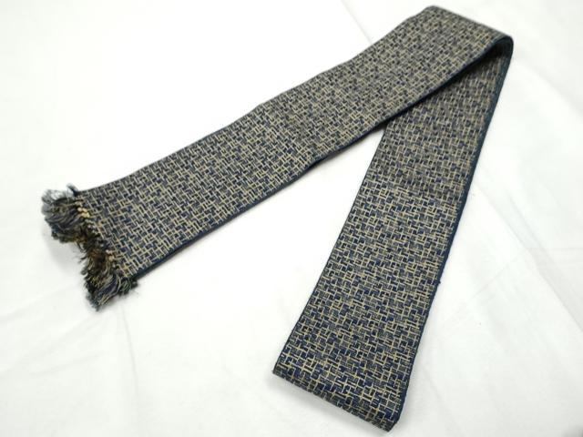 平和屋着物●男性　本場筑前博多織　角帯　霞文　正絹　逸品　CABF8408hy