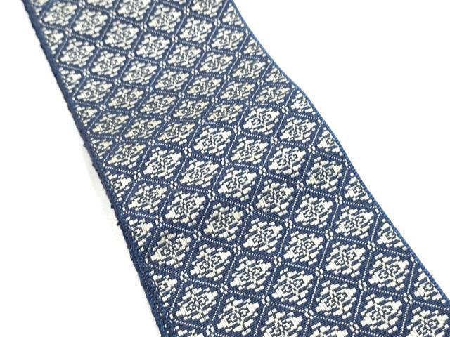 平和屋着物●男性　本場筑前博多織　角帯　菱幾何学文様　正絹　逸品　CABF8410hy