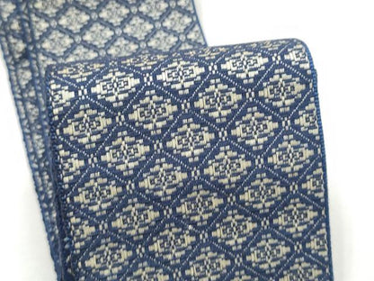 平和屋着物●男性　本場筑前博多織　角帯　菱幾何学文様　正絹　逸品　CABF8410hy