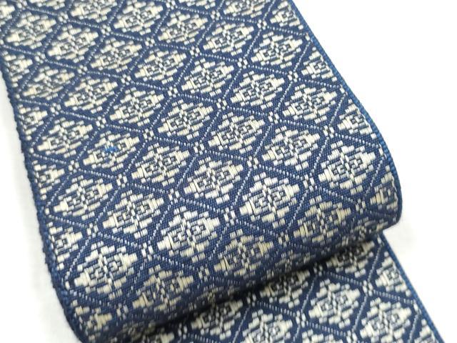 平和屋着物●男性　本場筑前博多織　角帯　菱幾何学文様　正絹　逸品　CABF8410hy